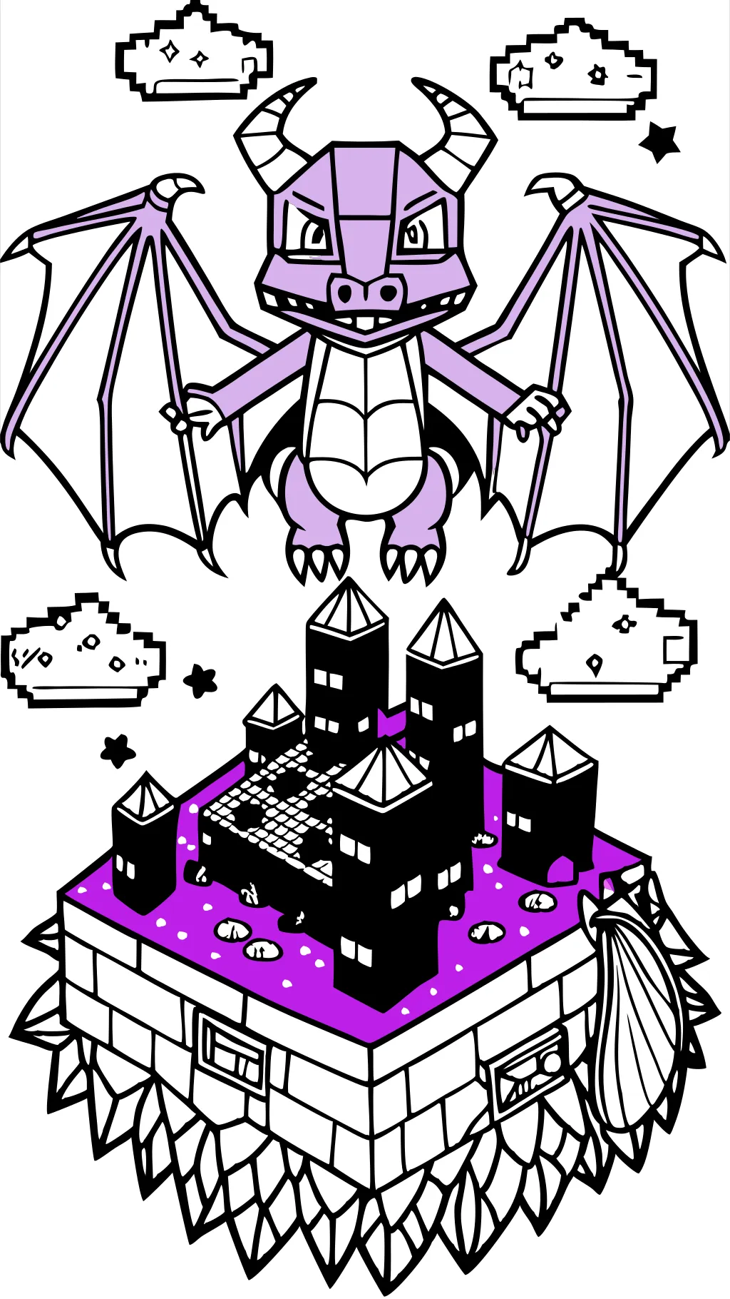 Ender Dragon Minecraft Páginas para colorear